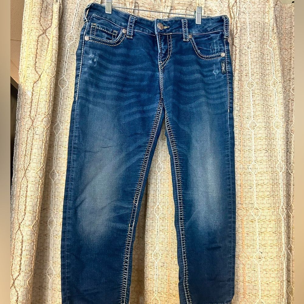 Silver Ladies Size 31/24 Blue Jean Capris